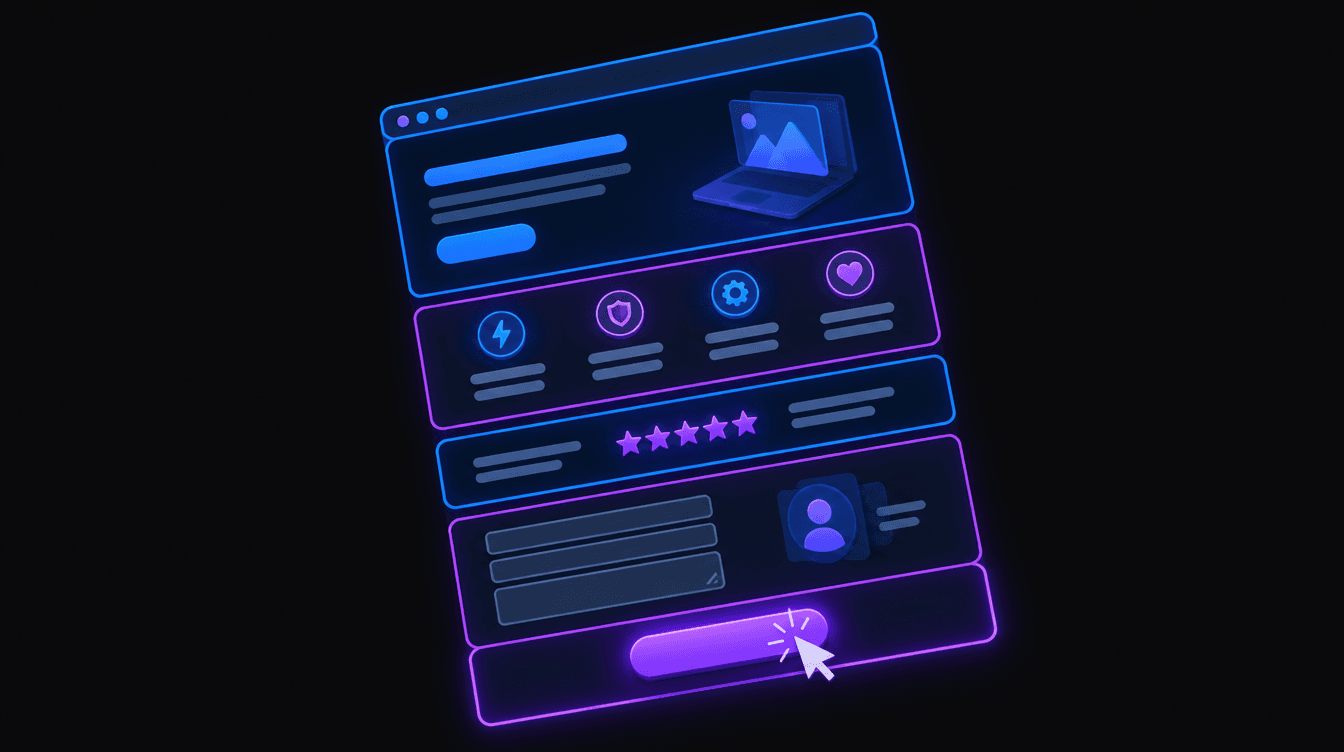 Estrutura de uma landing page de alta conversão com chamada para ação destacada